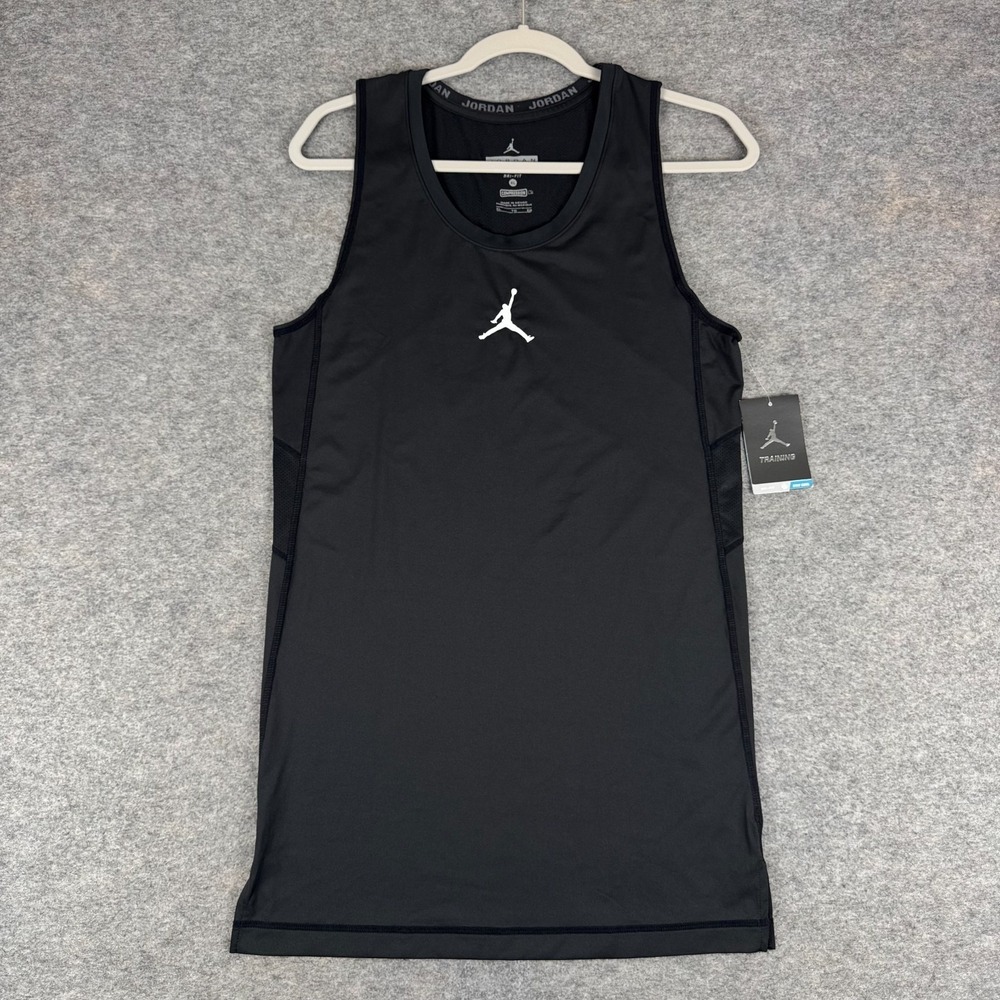 Nike Jordan Dri Fit Stay Cool Fitted Training Tank Top Black Mens XL